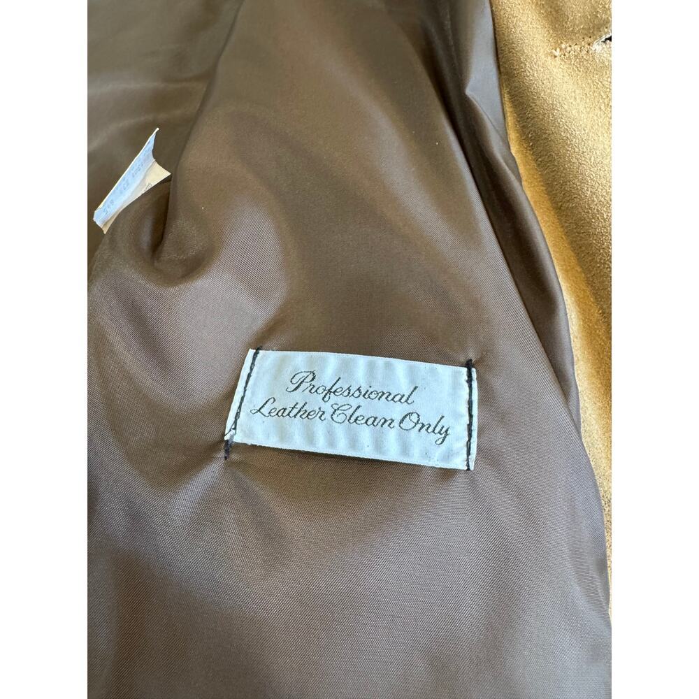 Vintage Sears The Leather Shop Leather Fringe Jacket Brown USA Western - Picture 13 of 16